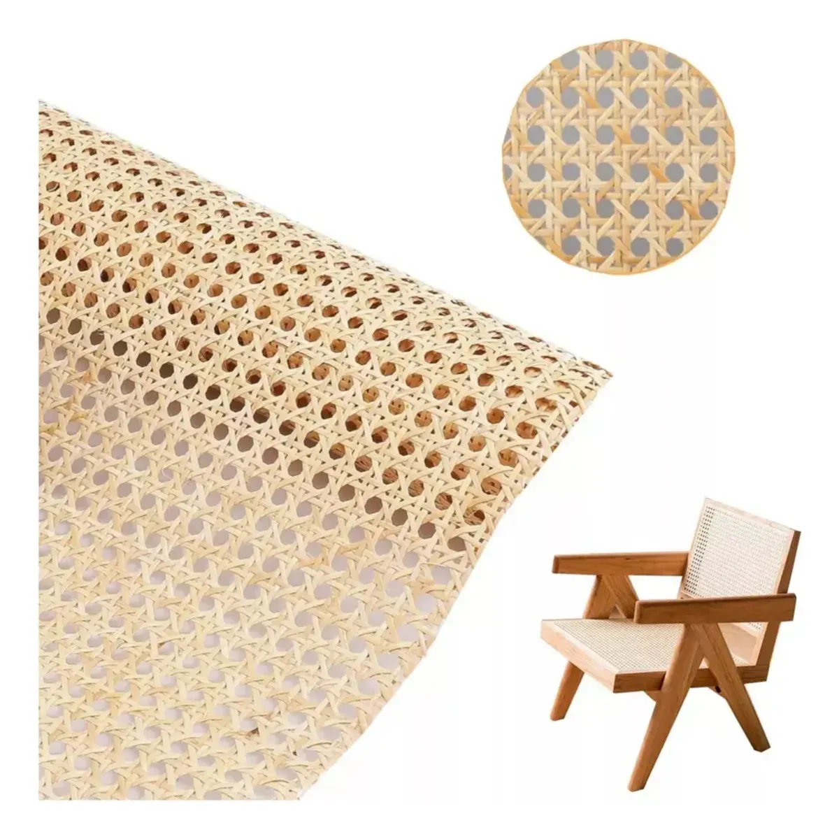 IMPORTCLICK - Rollo Correas Ratán Cincha Lisa Manualidad Mueble 1mx50cm Beige