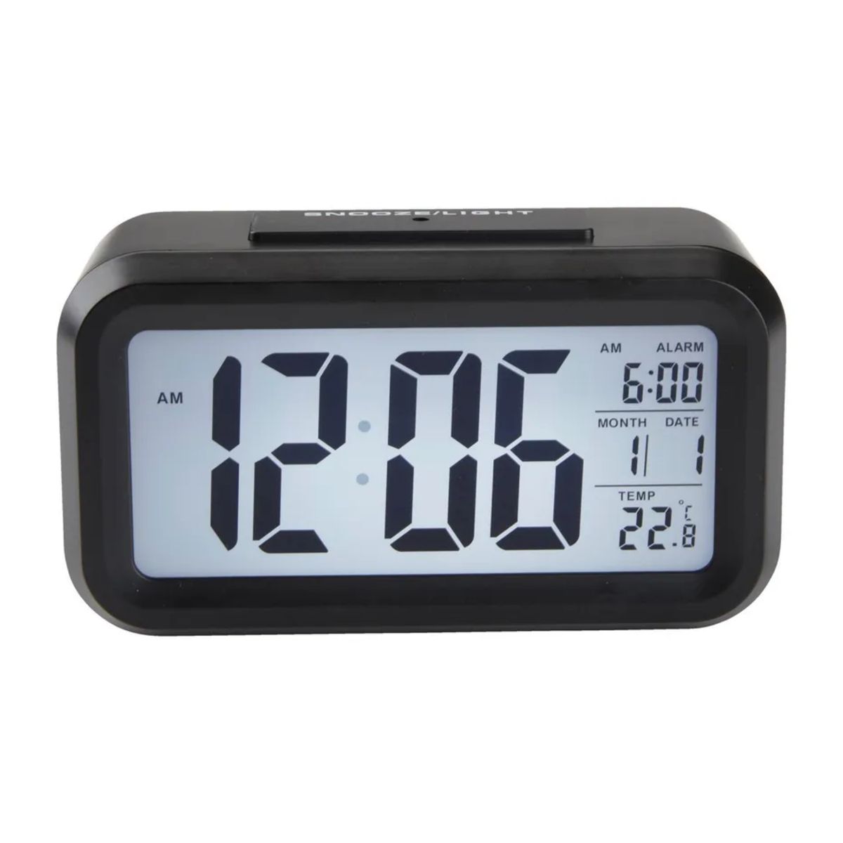 IMPORTCLICK - Reloj Despertador Pantalla LED Temperatura 14x7,5x4,5 CM Negro