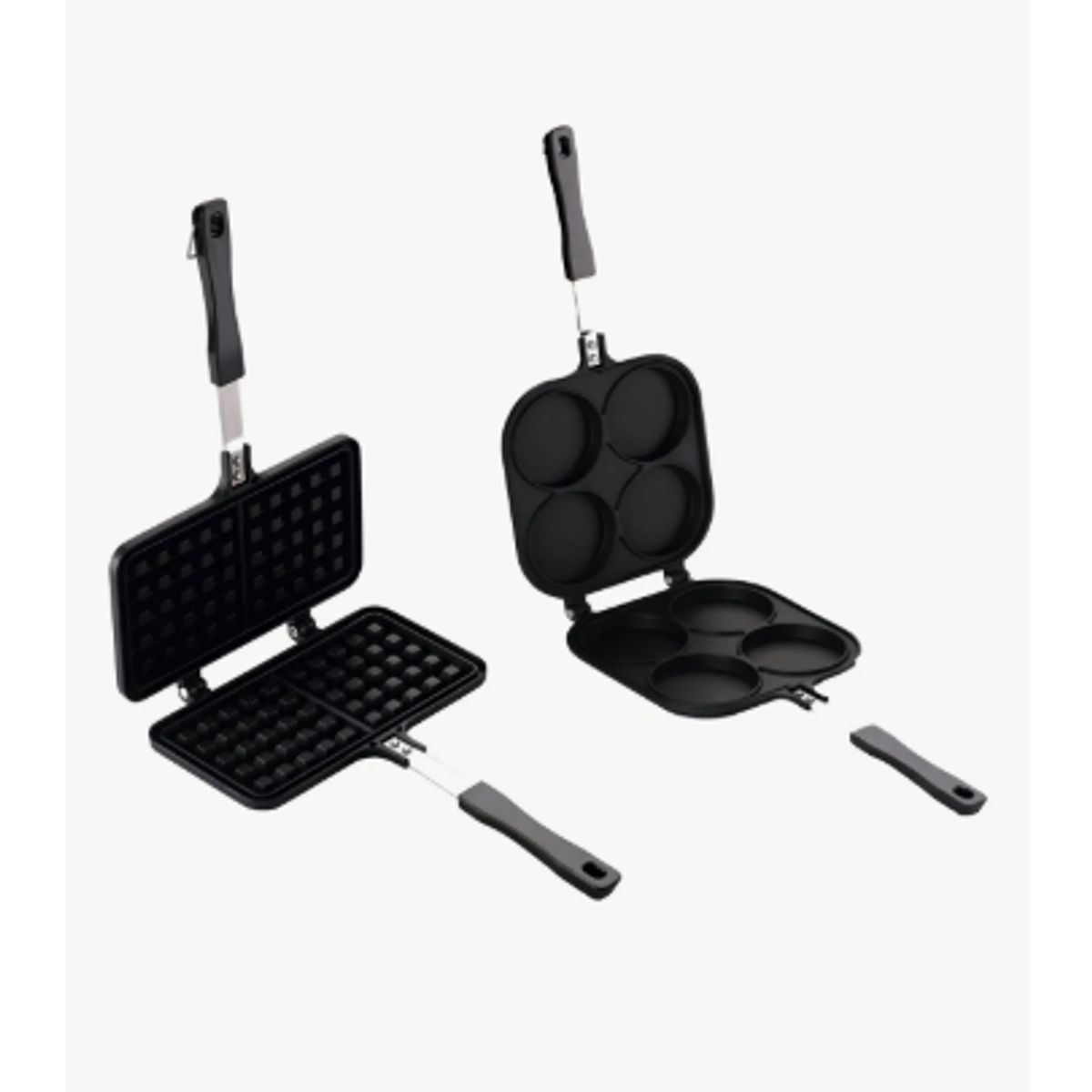 GENERICO - Pack Sarten Para Waffles Y Sarten Para Pancakes Color Gris oscuro