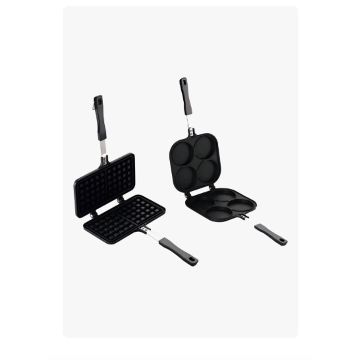 GENERICO - Pack Sarten Para Waffles Y Sarten Para Pancakes Color Gris oscuro