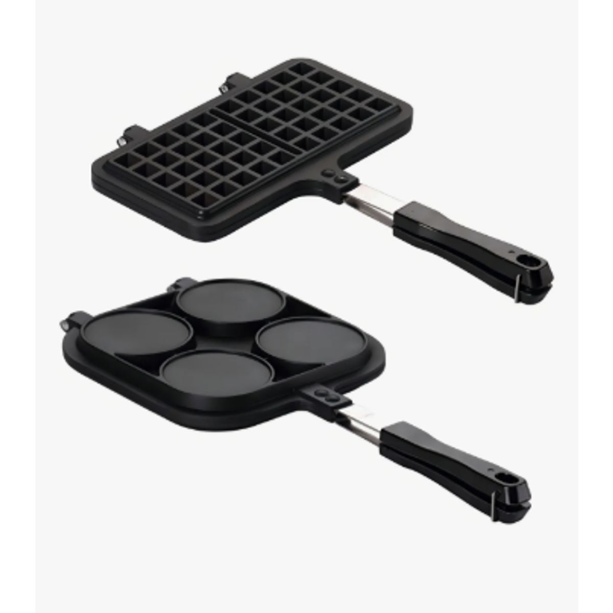 GENERICO - Pack Sarten Para Waffles Y Sarten Para Pancakes Color Gris oscuro