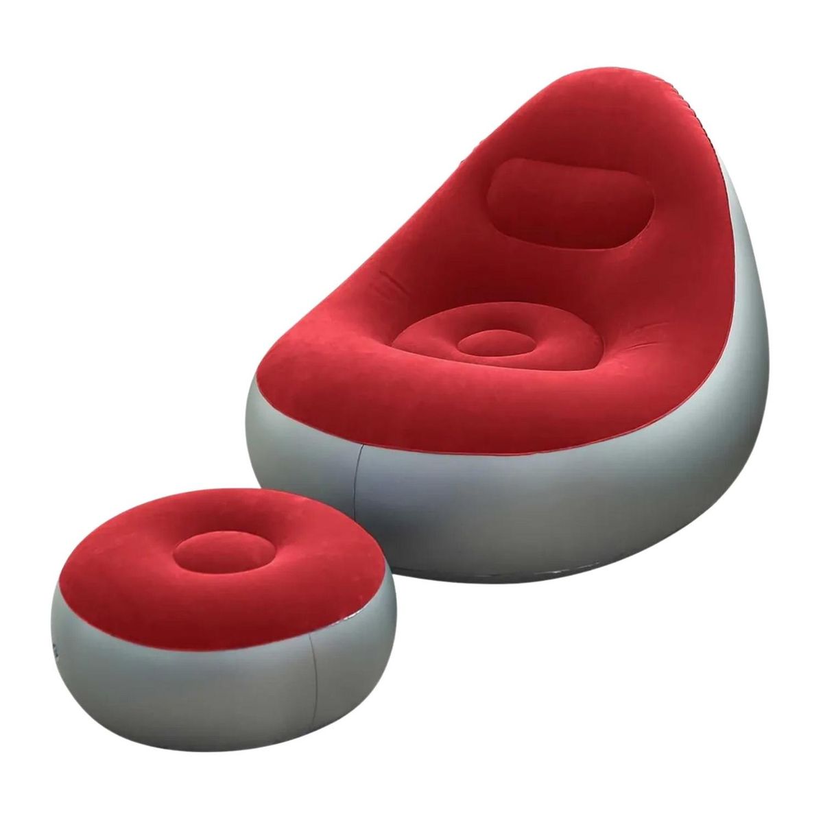 IMPORTCLICK - Sofá Tumbona Silla Inflable Reposa Pies Puff XL Inflador Rojo