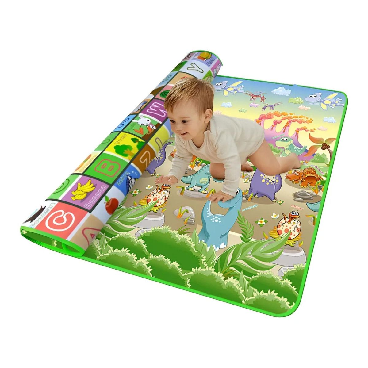 IMPORTCLICK - Alfombra Infantil Bebe Goma Eva Plegable Antigolpes 180x200 Dinosaurio