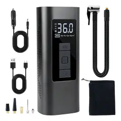 IMPORTCLICK - Bomba Aire Portátil Auto Infla Neumáticos Batería 120 Watt