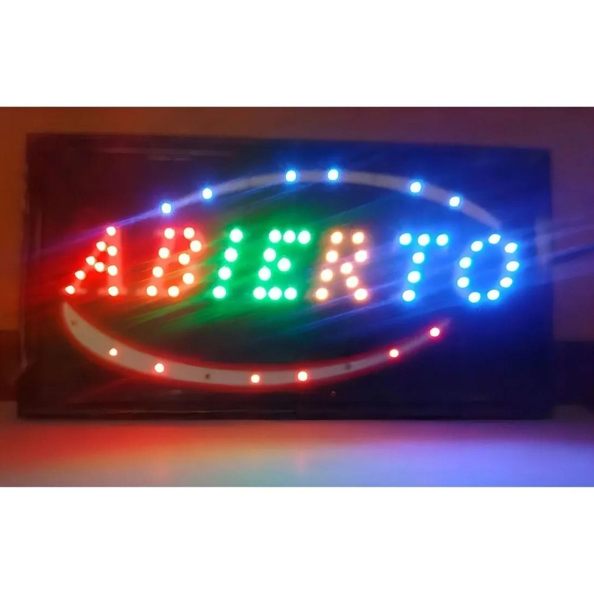 IMPORTCLICK - Letrero Luz LED Abierto Multicolor