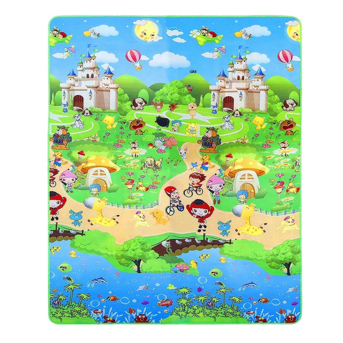IMPORTCLICK - Alfombra Infantil Bebe Goma Eva Plegable Antigolpes 180x200 Castillo