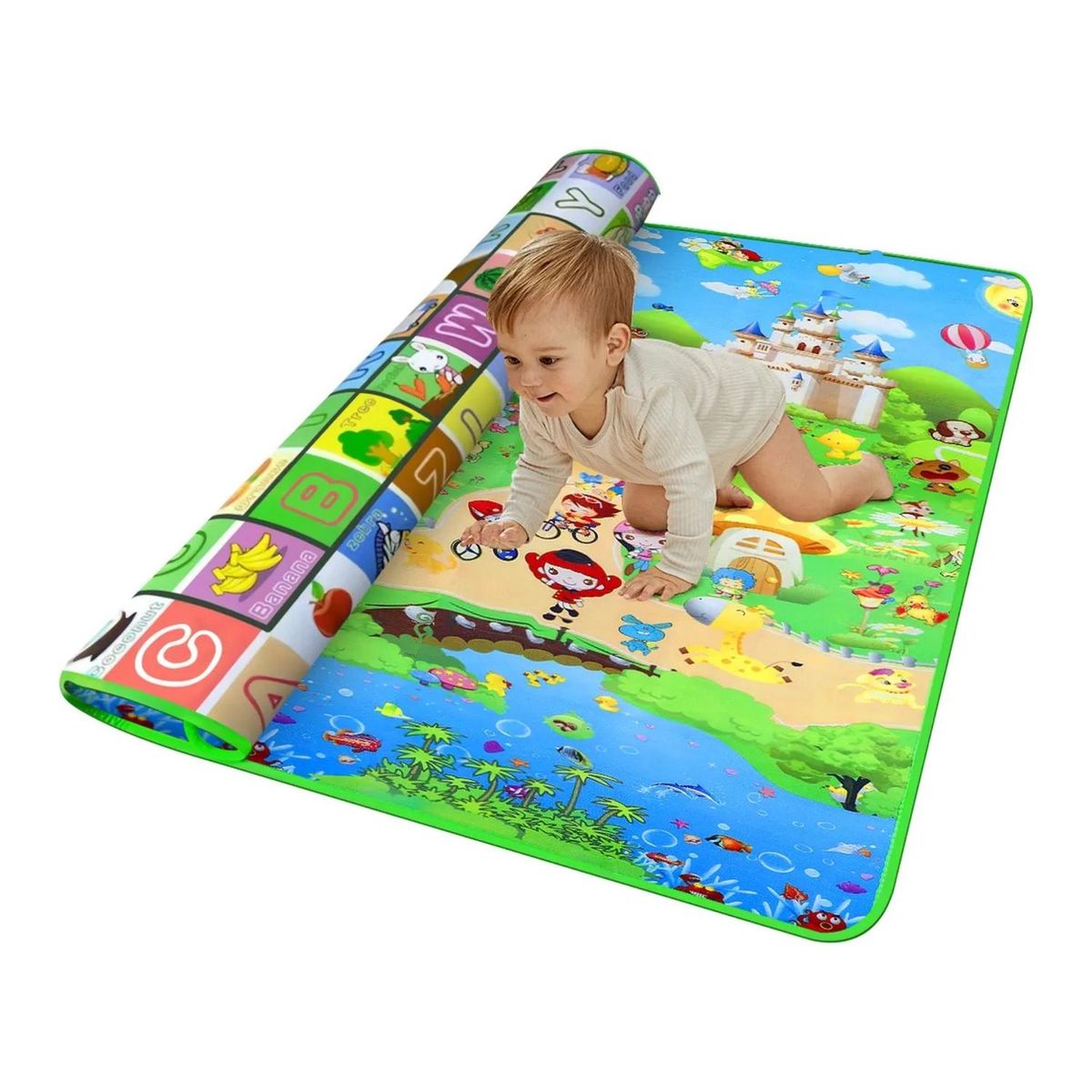 IMPORTCLICK - Alfombra Infantil Bebe Goma Eva Plegable Antigolpes 180x200 Castillo