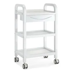 IMPORTCLICK - Mesa Apoyo Profesional Aparatología 3 Niveles 35x49,6x84 CM Blanco.