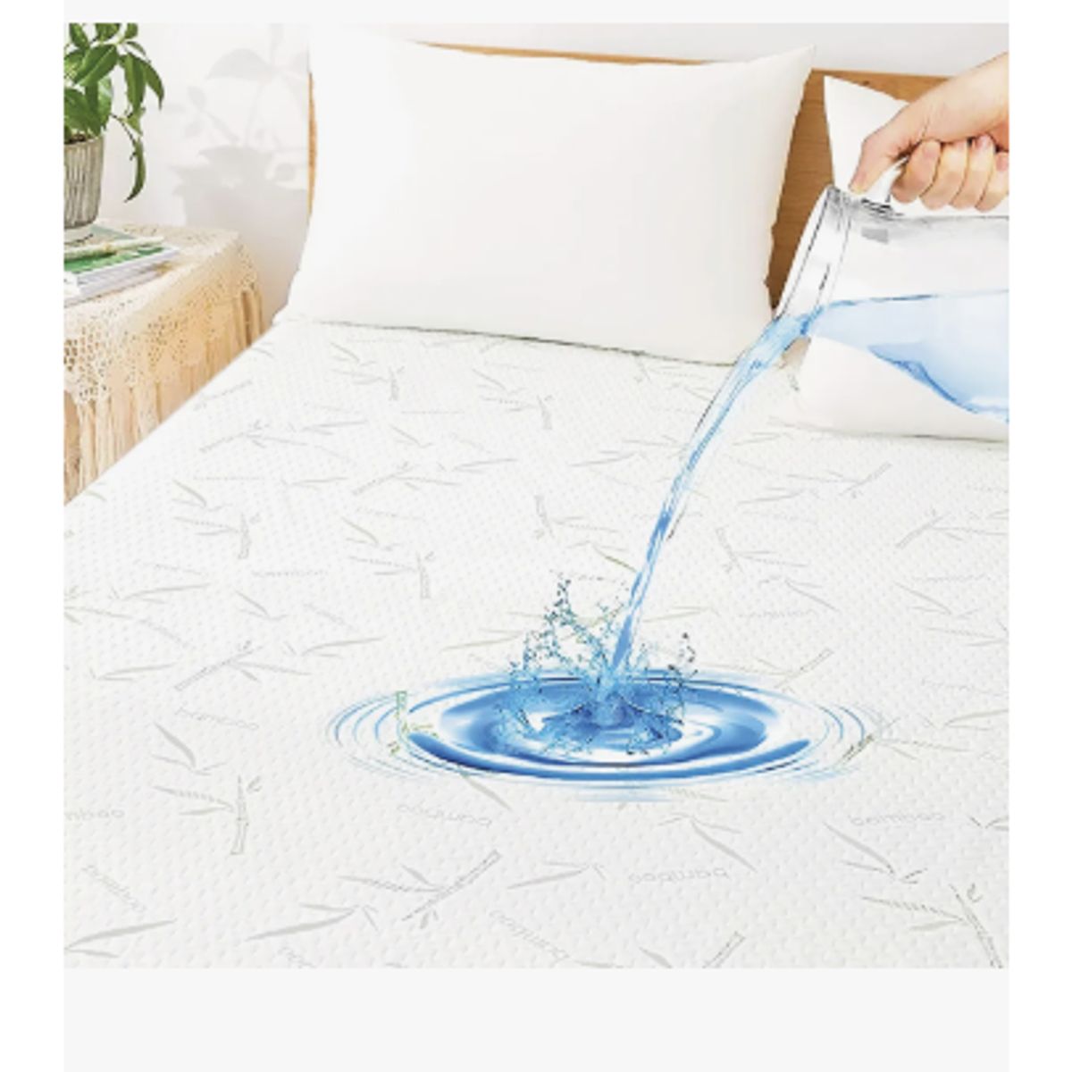 GENERICO - Cubre Colchon Bambu Cobertor Impermeable Queen