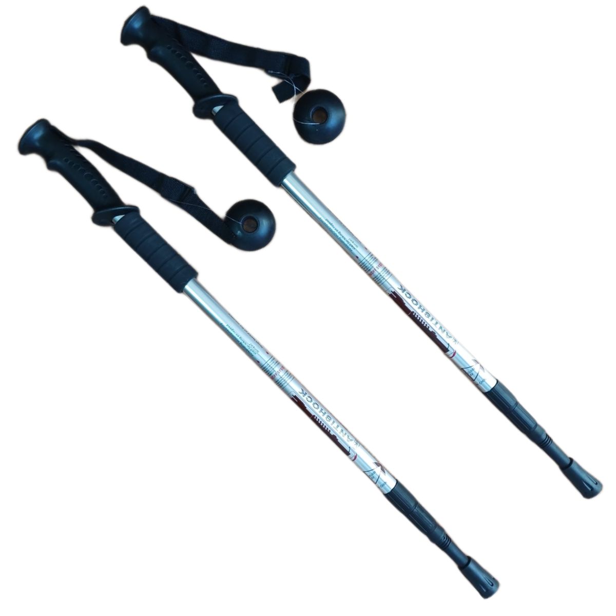 GENERICO - Pack 2 Bastones Trekking Palos Senderismo 3 Tramos Antishock