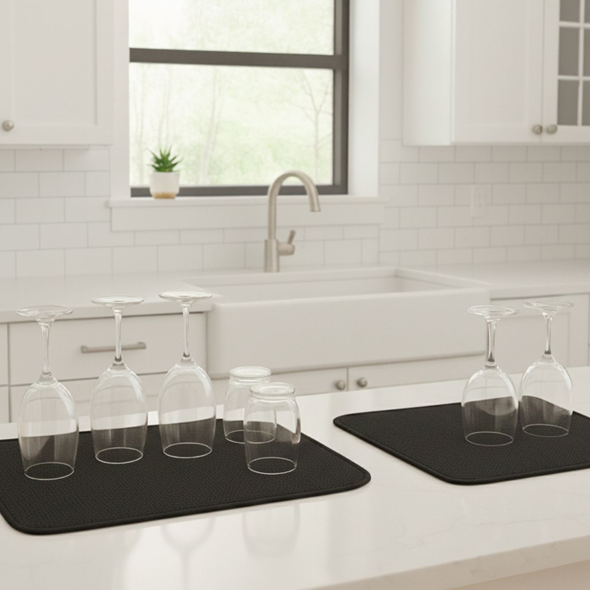 NAUTICA - Set 2 Tapetes Secaplatos Alta Absorción Nautica Home para Cocina negro