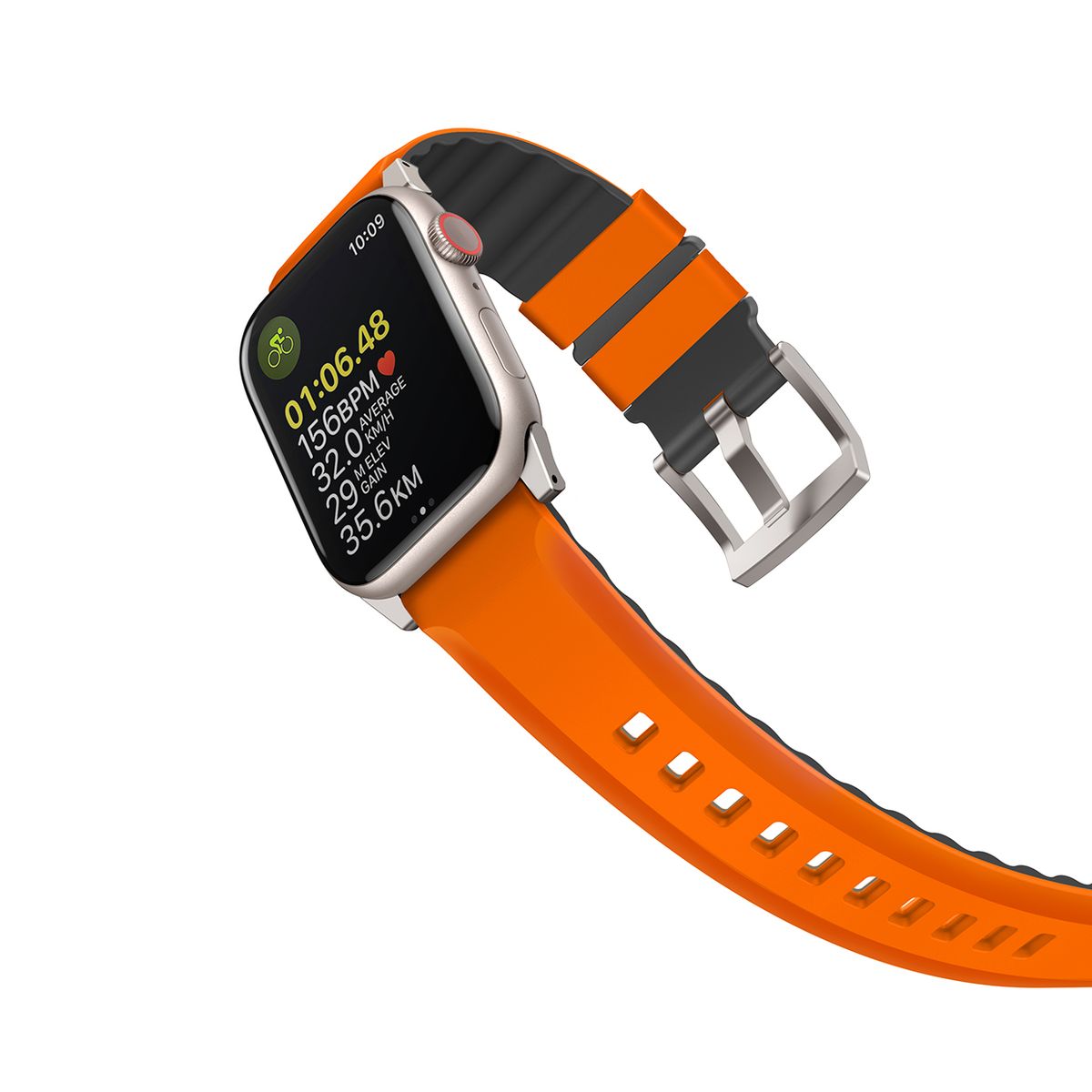 CELLBOX - Correa de Silicona Uniq Linus para Apple Watch - 44 / 45 mm - Naranja