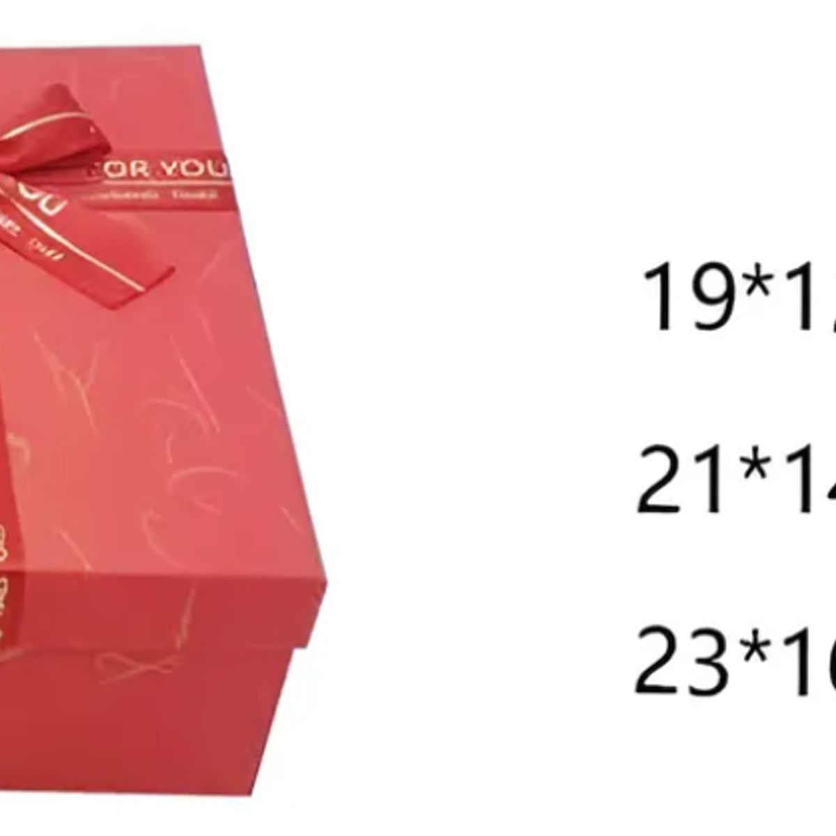 GENERICO - Set Caja de regalo roja rectangular con cinta decorativa