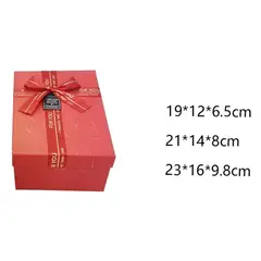 GENERICO - Set Caja de regalo roja rectangular con cinta decorativa