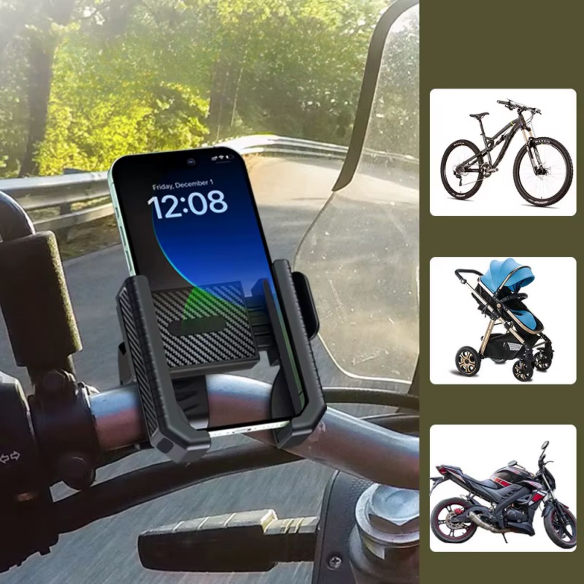 GENERICO - Soporte Telefono Celular Ajustable Para Bicicleta Moto