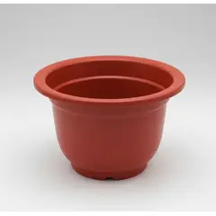 GENERICO - X6 Macetero Plástico Redondo 22x16 Cm Color Terracota Jardín.