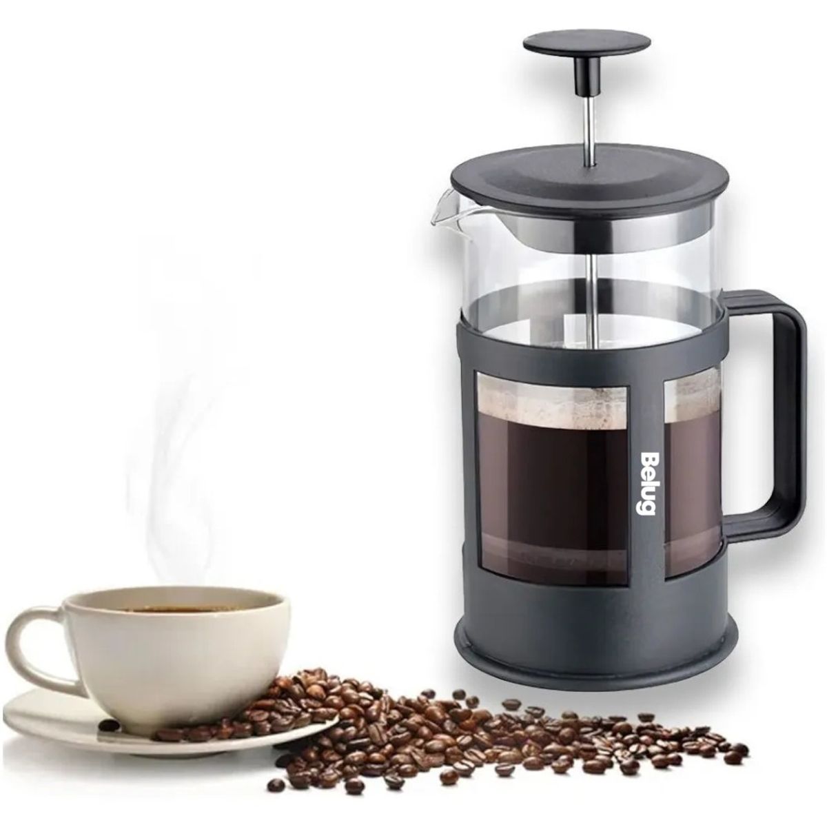 GENERICO - Cafetera Prensa Francesa Tetera 1 Litro Embolo Pistón color negro BELUG