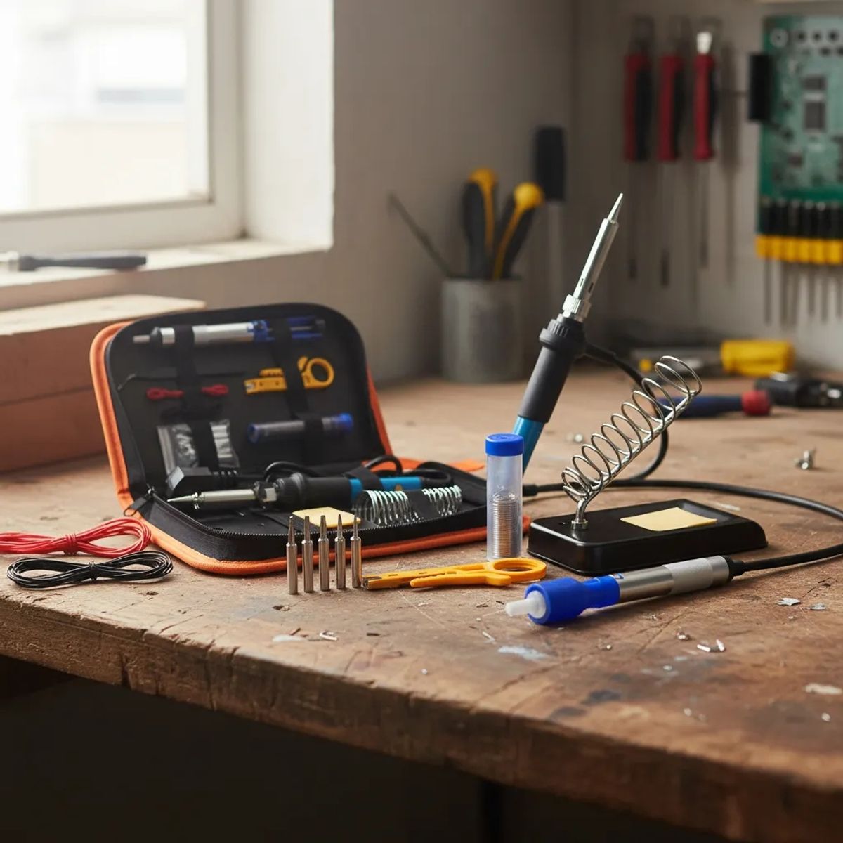 Kit Cautín Eléctrico Profesional 60W Temperatura Ajustable para Electrónica FIGOIMPORT, marca GENERICO - Foto Principal