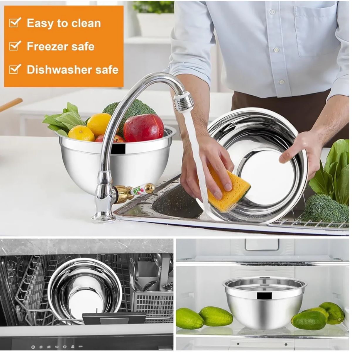 GENERICO - Pack 5 Bowl Pocillo Acero Inoxidable Reposteria Cocina Plateado BELUG