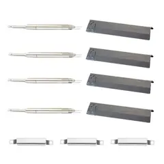 GENERICO - Kit Repuestos 4 Quemadores + 4 Difusores + 3 Guías de gas Universal Ajustable Parrillas a Gas