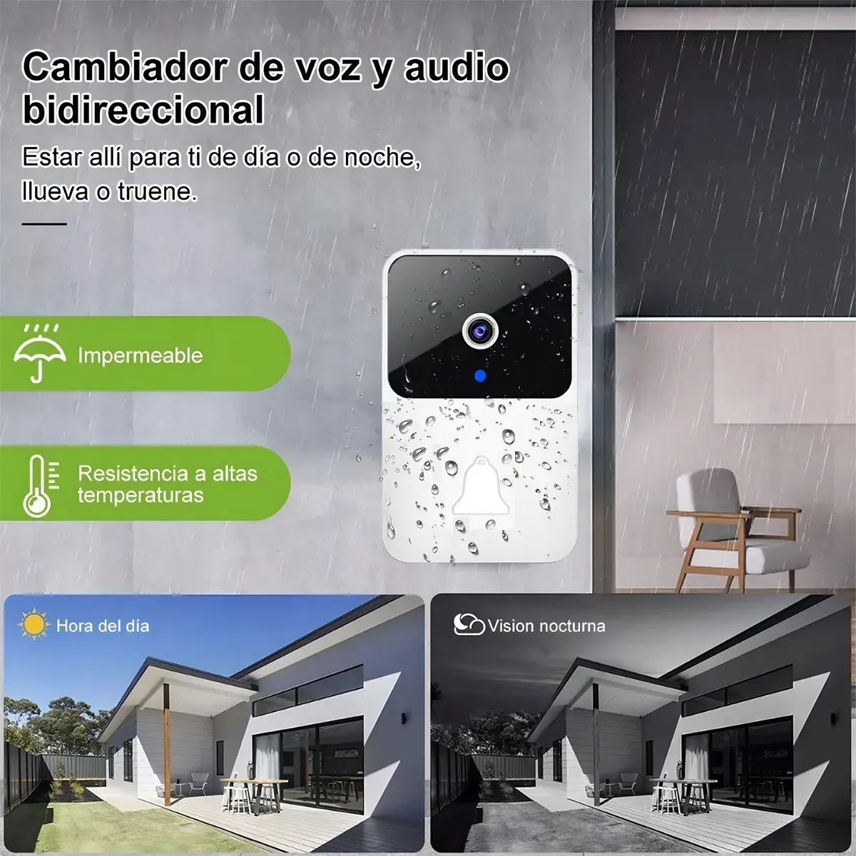 GENERICO - Timbre Camara Wifi Seguridad Video Portero Inalámbrico Smart