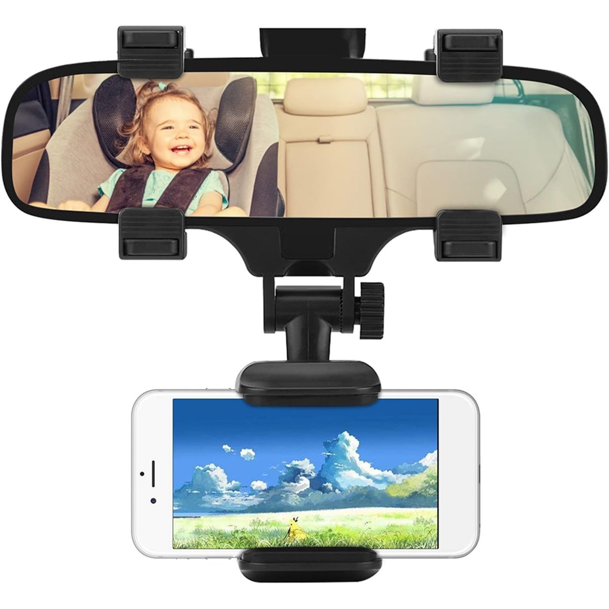 MOVI - SOPORTE DE CELULAR AJUSTABLE PARA  ESPEJO RETROVISOR