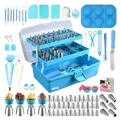 GENERICO - Set De Pasteleria Kit Decoración Para Reposteria 236pcs azul BELUG