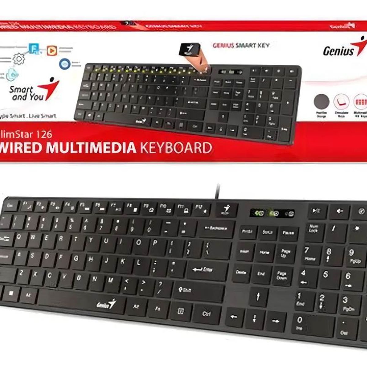 GENIUS - Teclado Usb Español Chocolate Genius Slimstar 126 Copilot Español