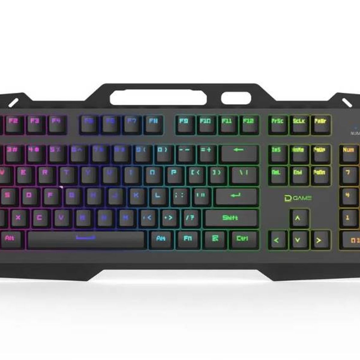DATACOM - Teclado Gamer Retroiluminado Español Metal Con Porta Celular Español
