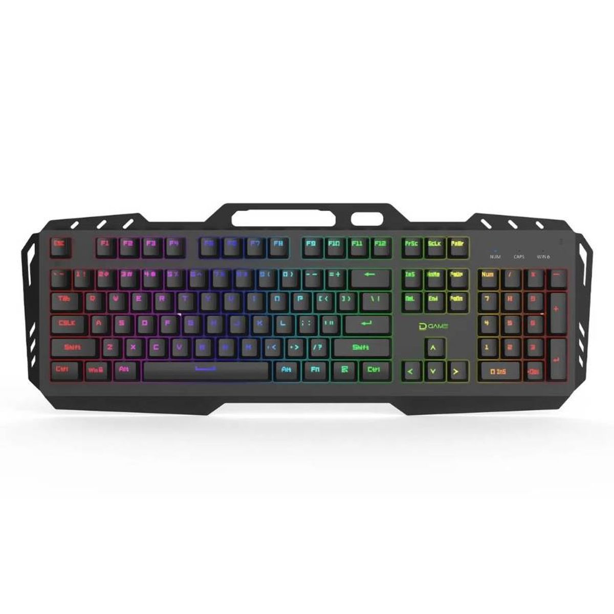 DATACOM - Teclado Gamer Retroiluminado Español Metal Con Porta Celular Español