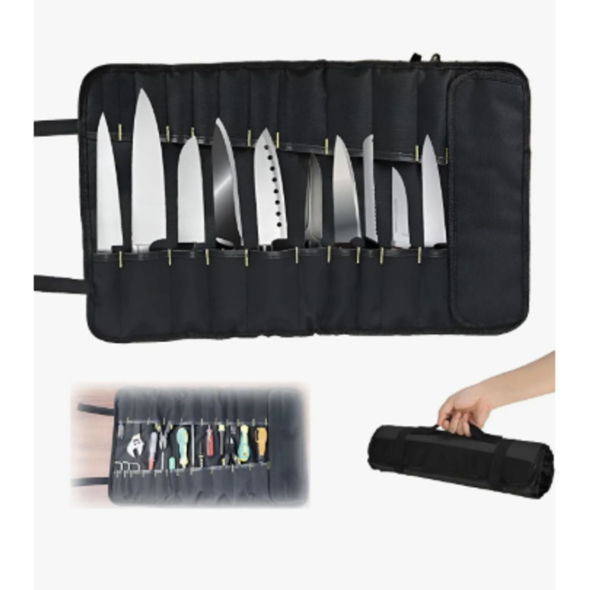 GENERICO - Bolso Porta Cuchillos Gastronomía De Chef Portátil 58cmx35cm