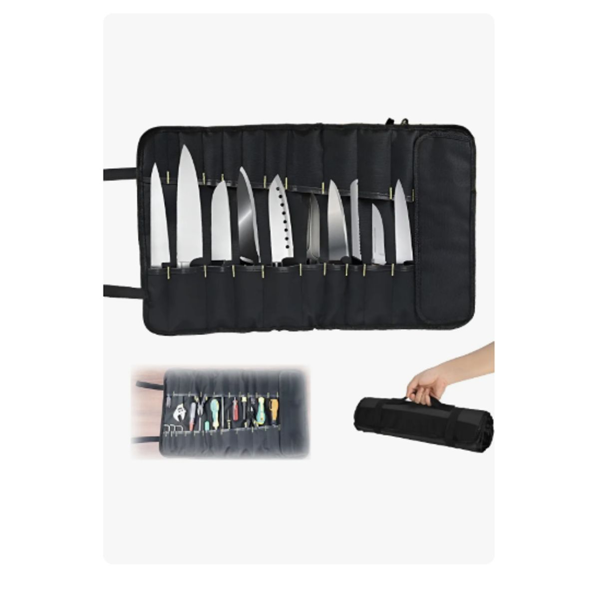 GENERICO - Bolso Porta Cuchillos Gastronomía De Chef Portátil 58cmx35cm