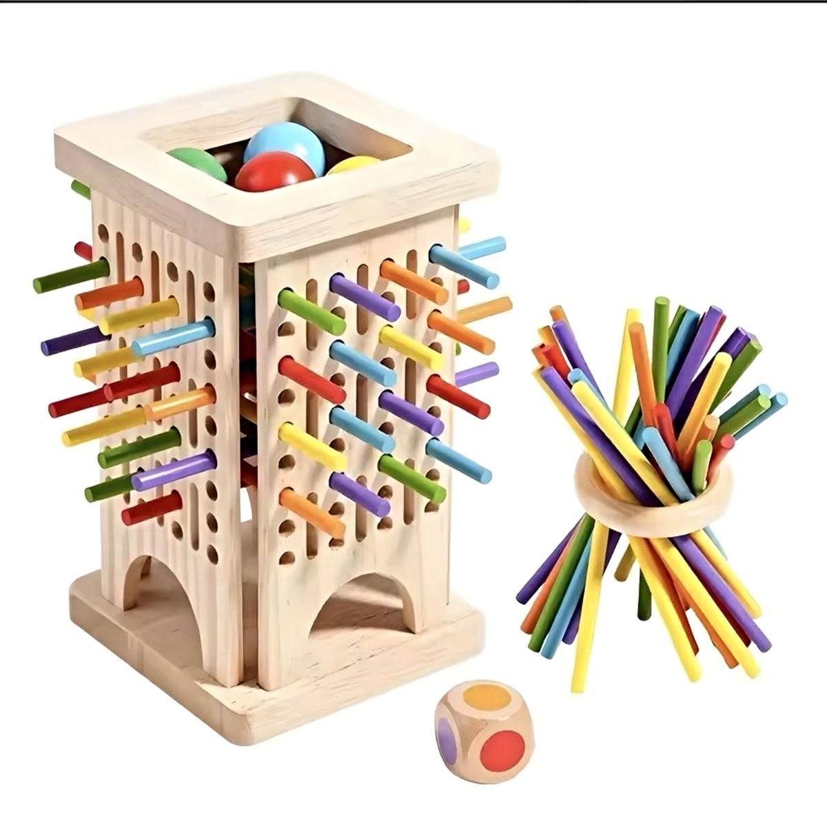 GENERICO - Juguete Montessori de Madera  Torre Didáctica Sensorial