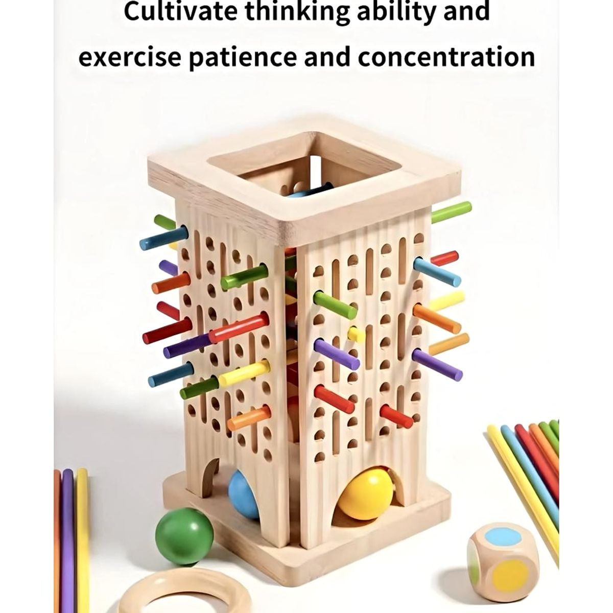 GENERICO - Juguete Montessori de Madera  Torre Didáctica Sensorial