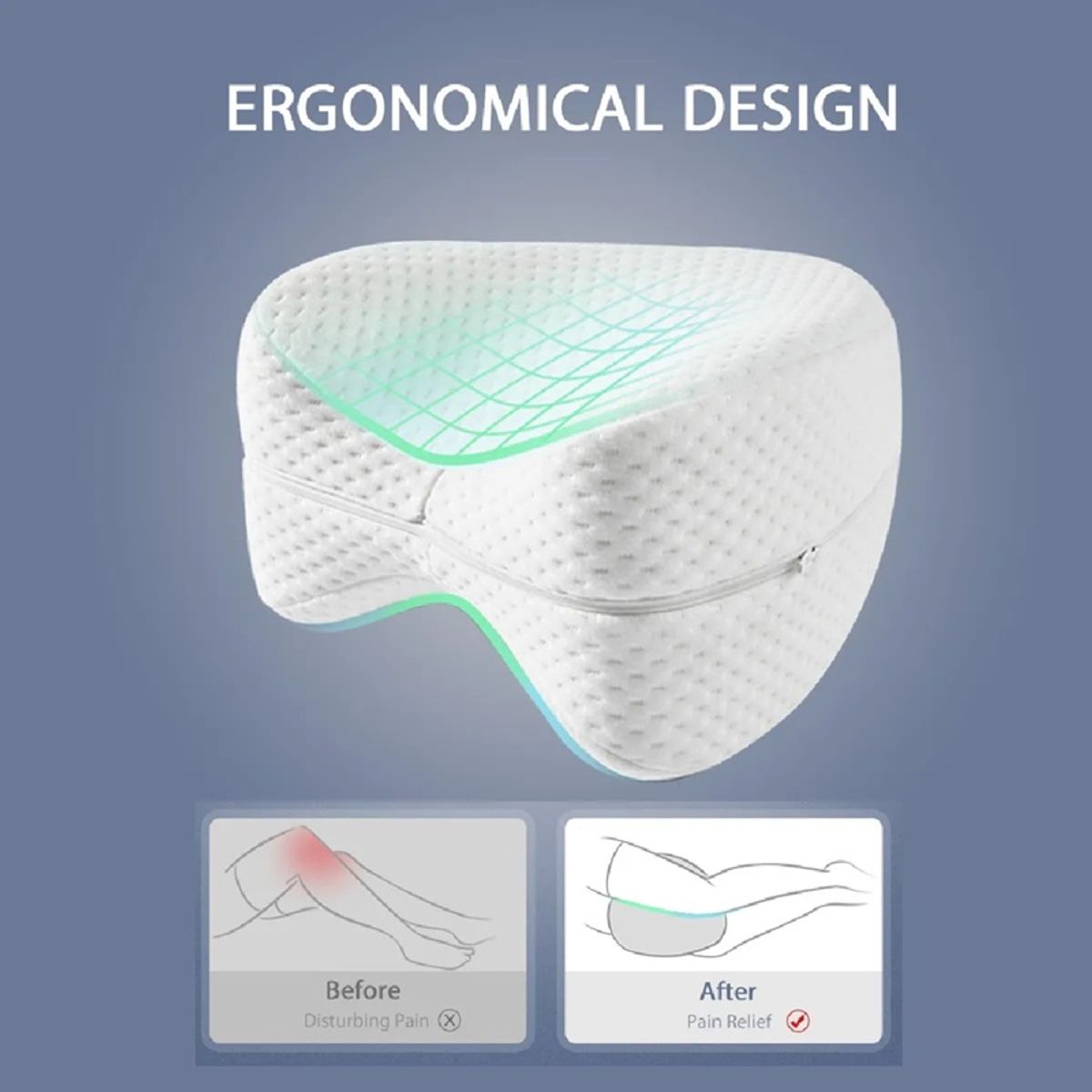 GENERICO - Almohada para Pierna Dormir Memory Cama Caderas Espalda