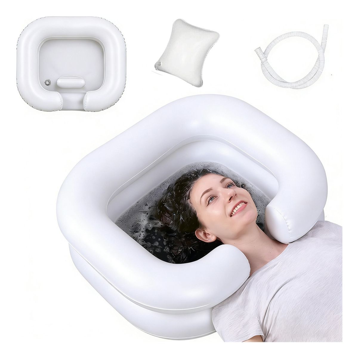 GENERICO - Lavapelo Inflable Portátil Lavado Cabello En Cama Peluquería