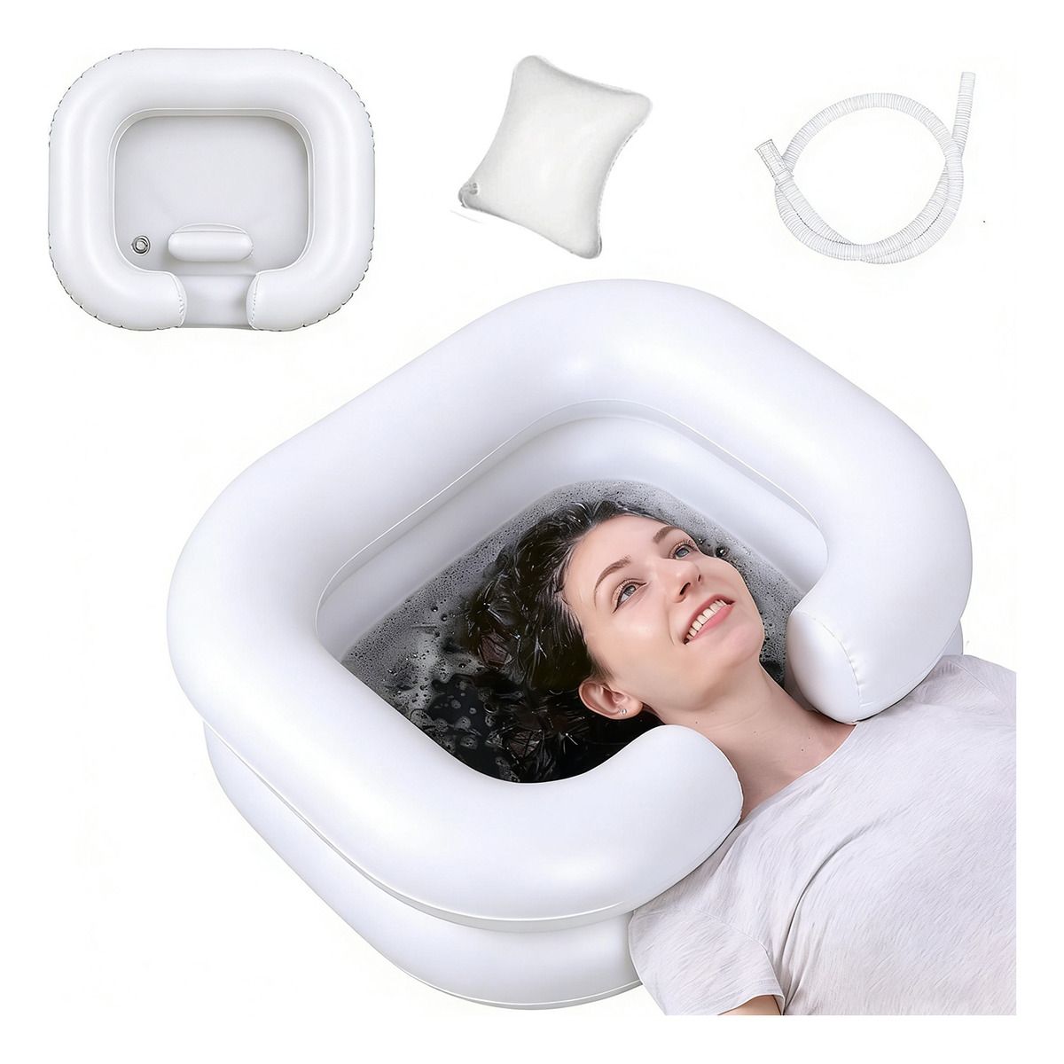 GENERICO - Lavapelo Inflable Portátil Lavado Cabello En Cama Peluquería