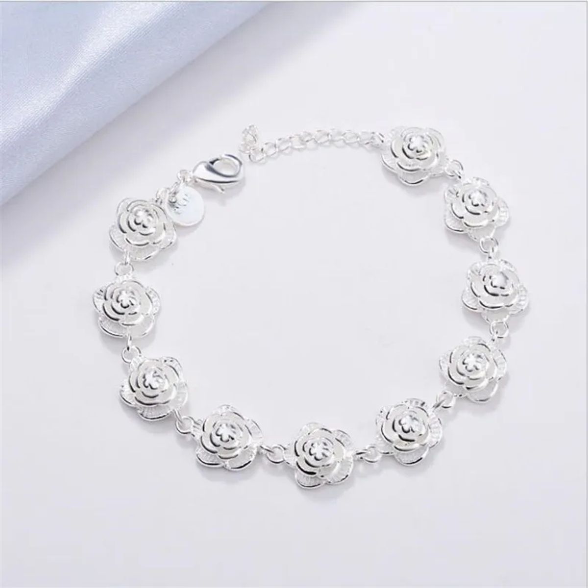 GENERICO - Pulsera ROSA color plateado