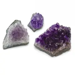 OEM COLLECT - Pack 3 geoda amatistas piedras naturales decorativas - Drusas de Cuarzo Morado para Decoración y colección
