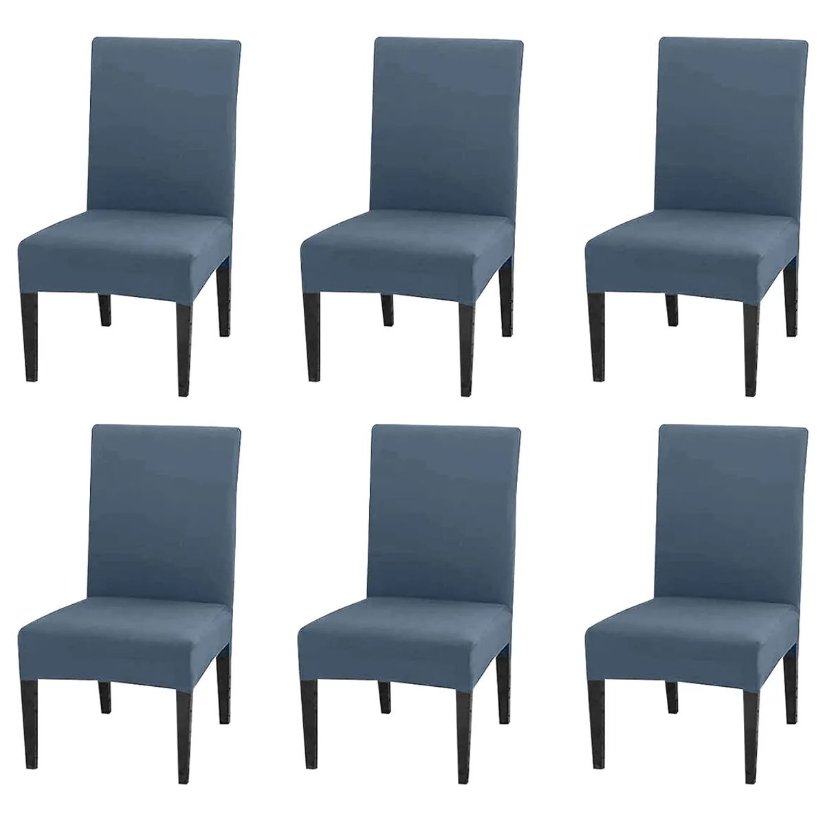 GENERICO - Pack 6 Fundas Sillas Premium Comedor Asientos Tela Gruesa Gris Oscuro Liso
