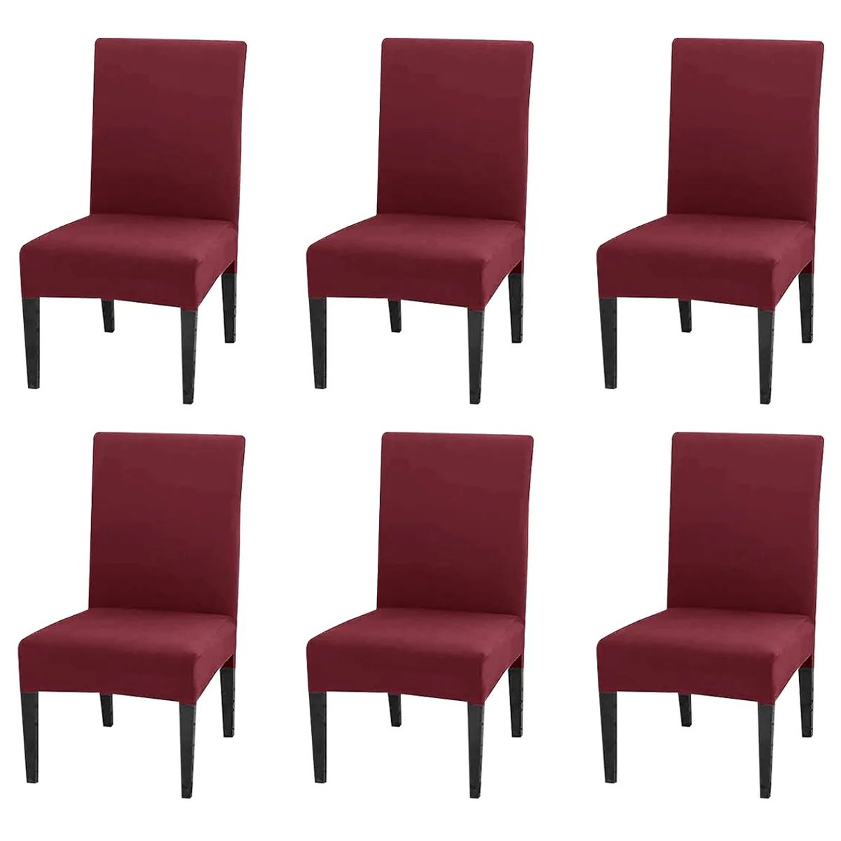 GENERICO - Pack 6 Fundas Sillas Premium Comedor Asientos Tela Gruesa Marrón Liso
