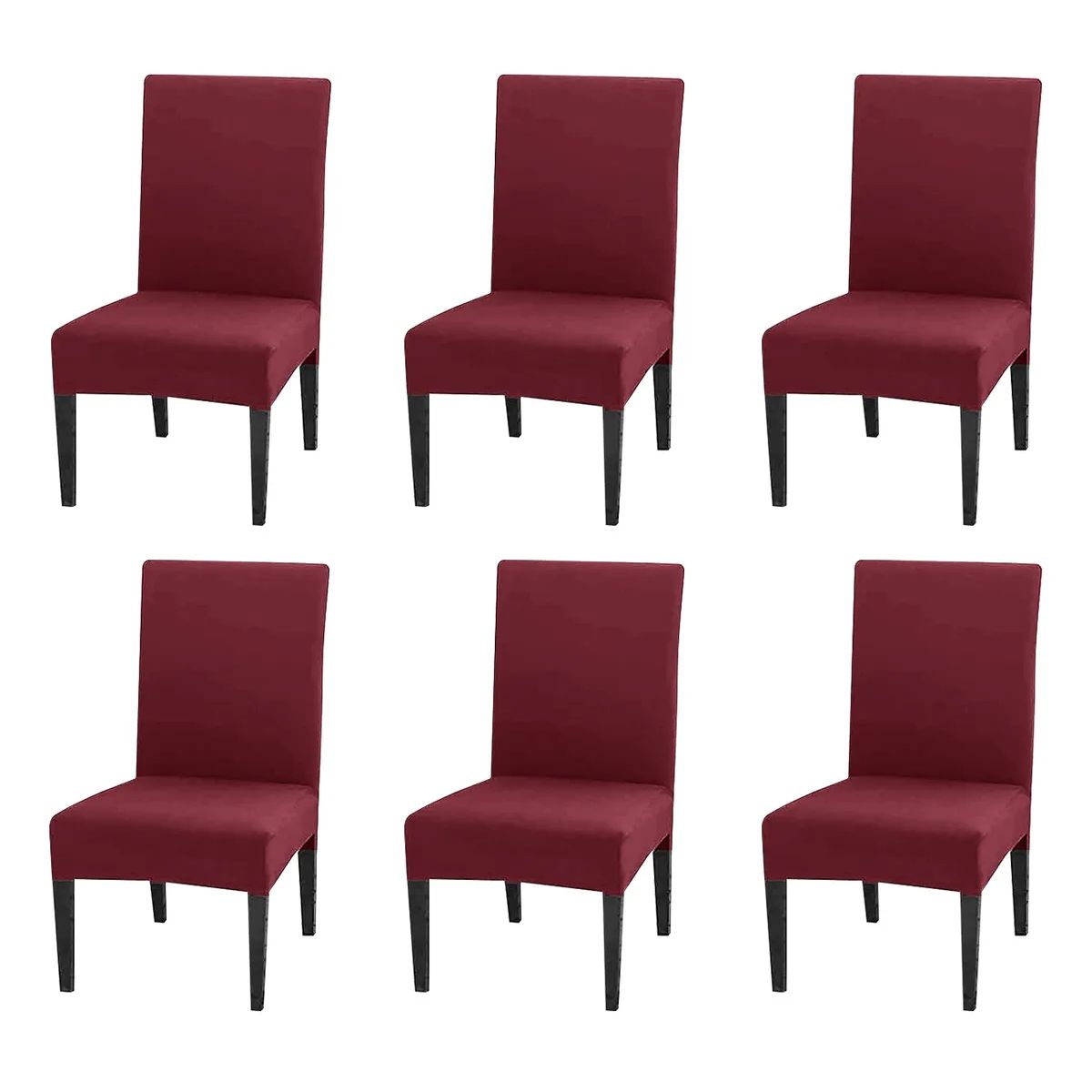 GENERICO - Pack 6 Fundas Sillas Premium Comedor Asientos Tela Gruesa Marrón Liso