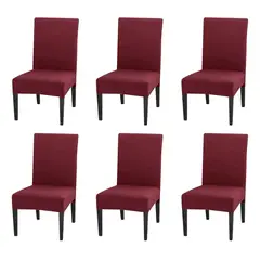 GENERICO - Pack 6 Fundas Sillas Premium Comedor Asientos Tela Gruesa Marrón Liso