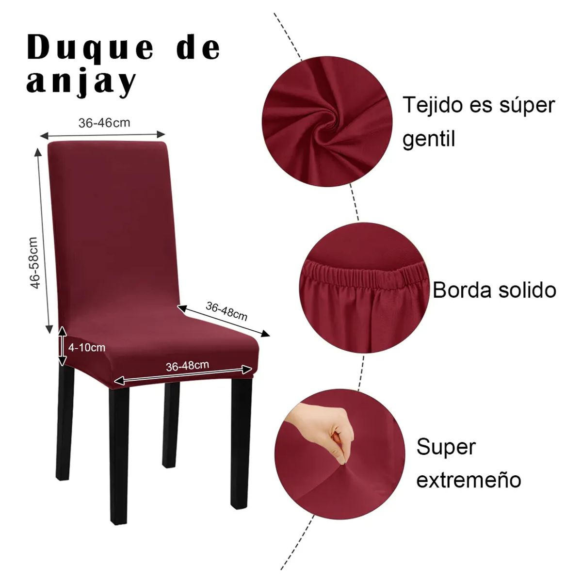 GENERICO - Pack 6 Fundas Sillas Premium Comedor Asientos Tela Gruesa Marrón Liso