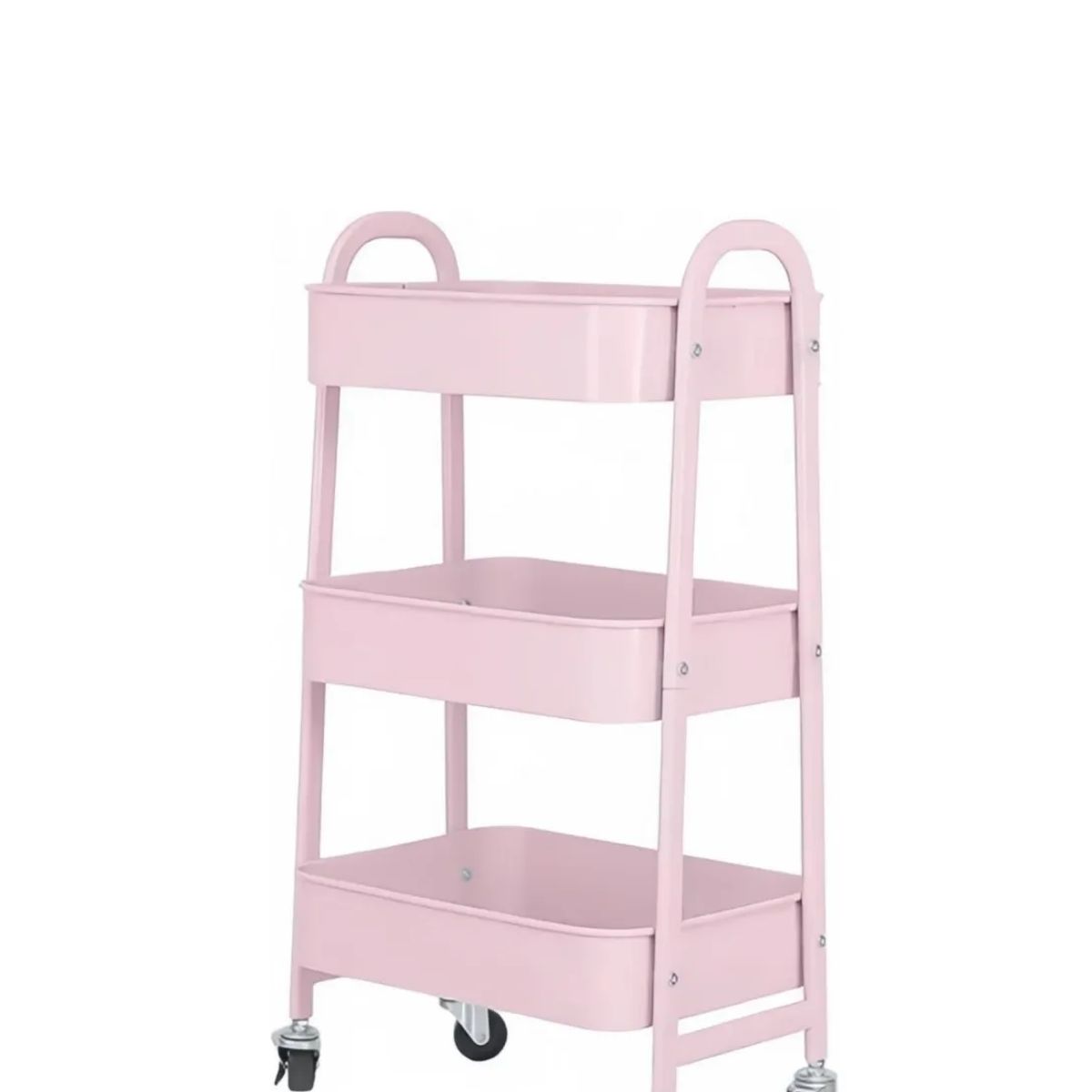GENERICO - Organizador Metalico Con Ruedas Hogar Organizador Carro Color Rosa