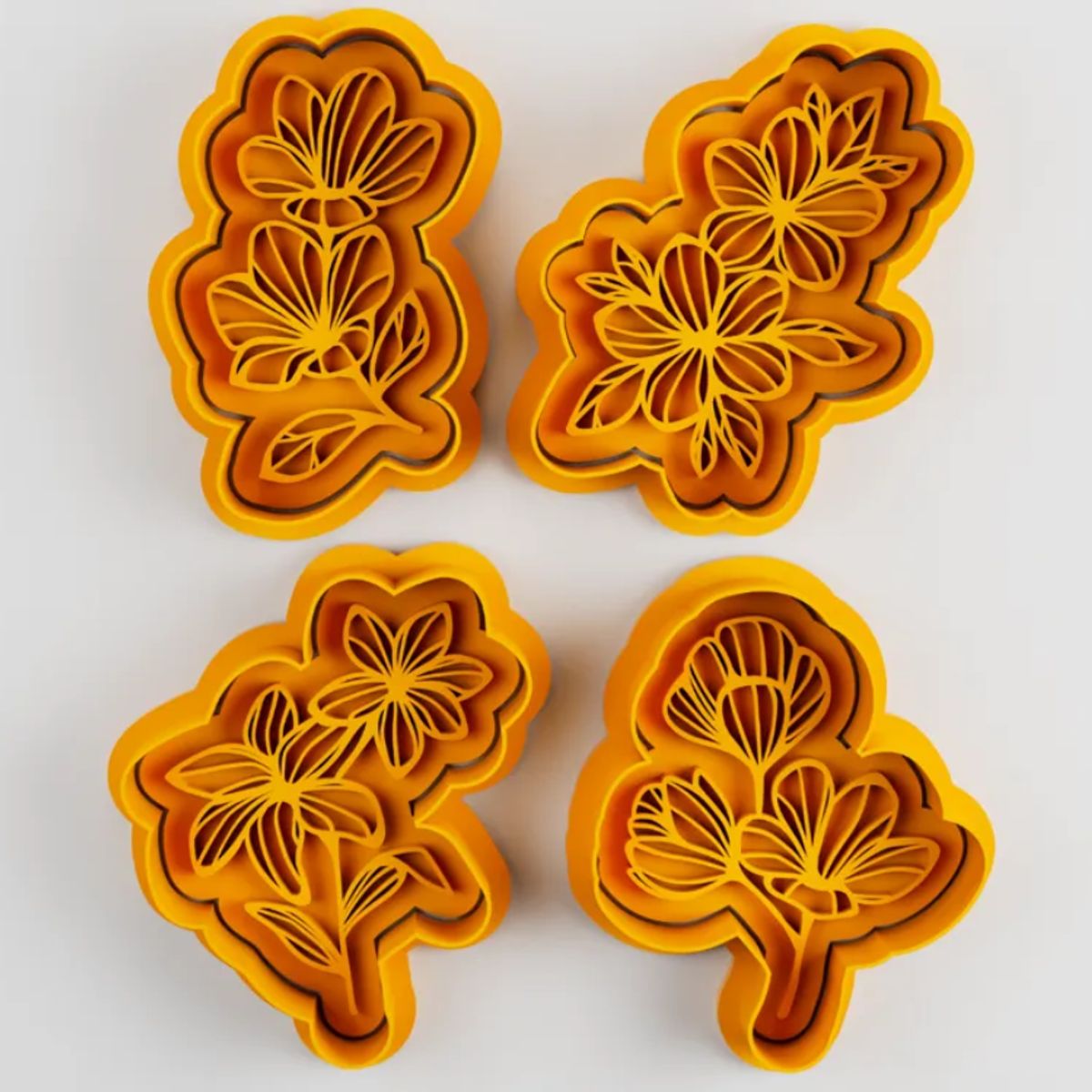 GENERICO - Cortador de galletas con forma de flores (pack 4 un)