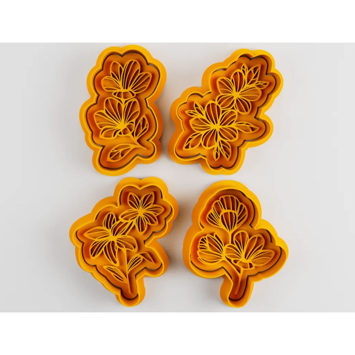 GENERICO - Cortador de galletas con forma de flores (pack 4 un)