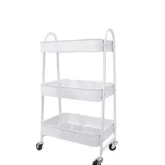 GENERICO - Organizador Metalico Con Ruedas Hogar Organizador Carro Color Blanco