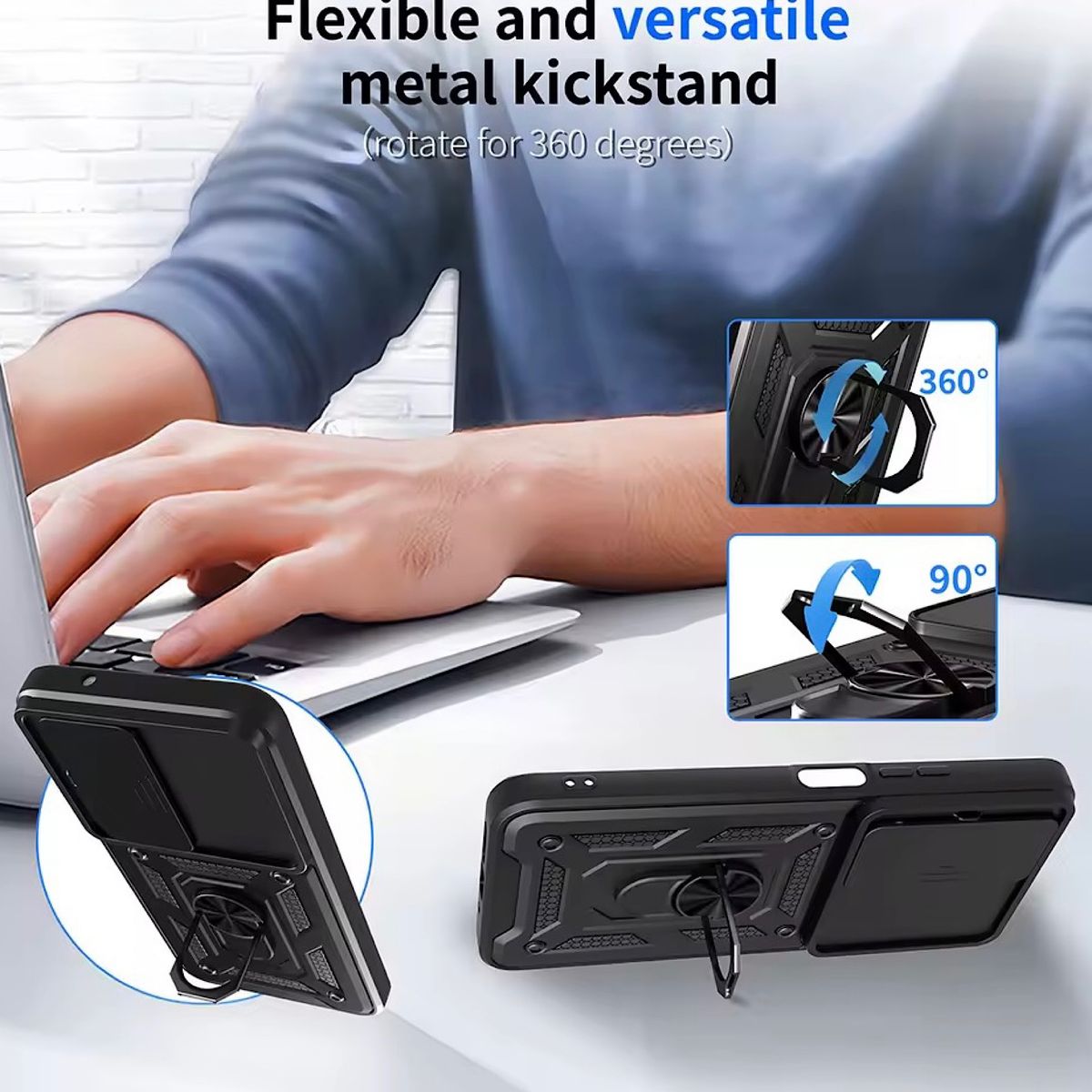 GENERICO - Carcasa Armor Anillo Para Xiaomi Redmi 15 4G