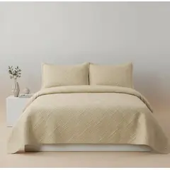 GENERICO - Cubrecama Quilt Super King Beige